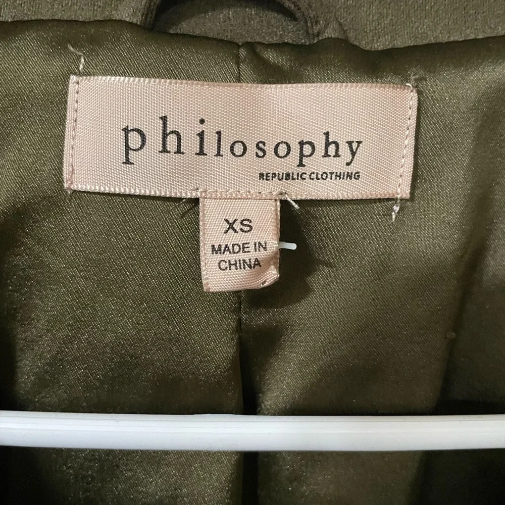 Philosophy Olive Faux Leather Jacket